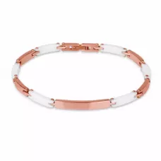 Браслет из стали Everiot AAB-03CBS с вставками цвета розового золота