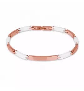 Браслет из стали Everiot AAB-03CBS с вставками цвета розового золота