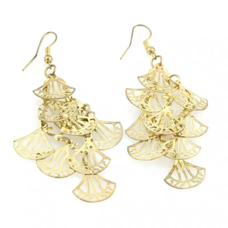 Серьги Indigo ING-RR-139 золотистые из тонких пластин