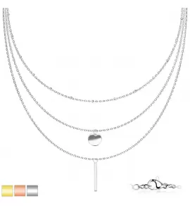 Стальное трехслойное колье TATIC SNP-1525 из цепочек с подвесками