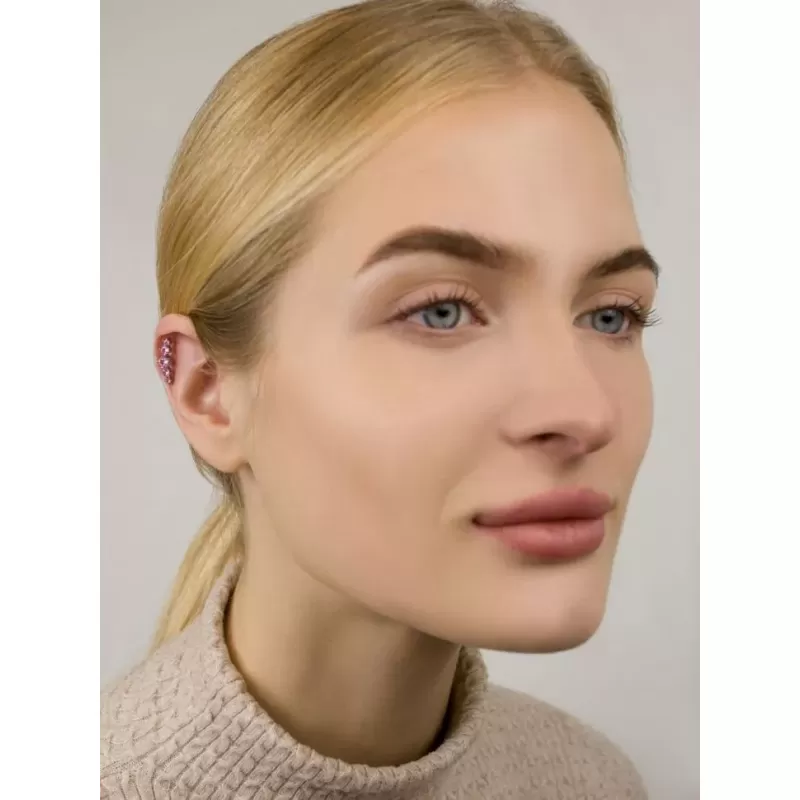 Серьга для пирсинга хеликса, хряща уха, штанга из стали PiercedFish JA10977 с фианитами