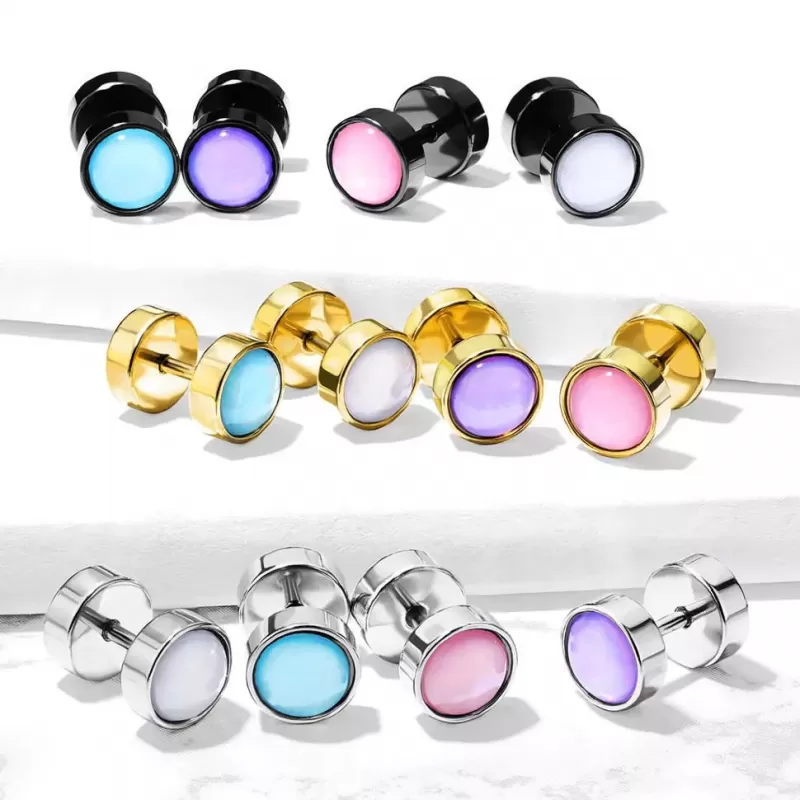 Фейк-плаг из стали PiercedFish PSFX-091-K с черным покрытием