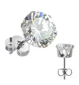 Серьги-гвоздики TATIC SERD от 2 до 10 мм, с прозрачным фианитом