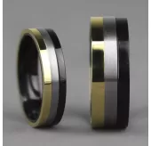 Кольцо из титана Spikes R-TI-3542 трехцветное