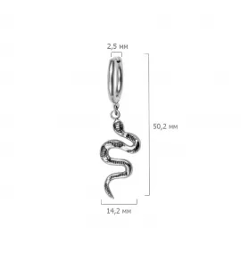 Длинные висячие серьги-кольца с подвесками "Змея" TATIC SE4237 из нержавеющей стали