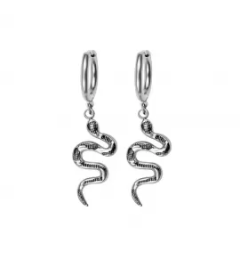 Длинные висячие серьги-кольца с подвесками "Змея" TATIC SE4237 из нержавеющей стали