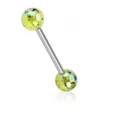 Штанга для пирсинга языка из стали PiercedFish BA52 с акриловыми шариками