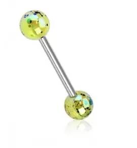 Штанга для пирсинга языка из стали PiercedFish BA52 с акриловыми шариками