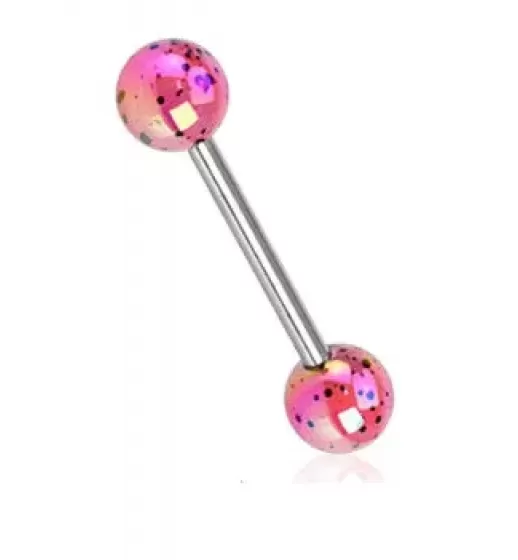 Штанга для пирсинга языка из стали PiercedFish BA52 с акриловыми шариками
