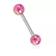 Штанга для пирсинга языка из стали PiercedFish BA52 с акриловыми шариками