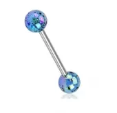 Штанга для пирсинга языка из стали PiercedFish BA52 с акриловыми шариками