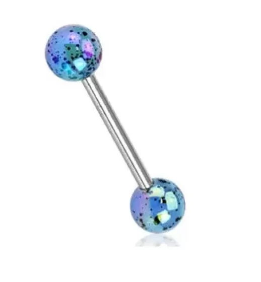 Штанга для пирсинга языка из стали PiercedFish BA52 с акриловыми шариками