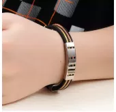 Браслет мужской из каучука и стали Everiot PL-XP-0109