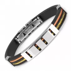 Браслет мужской из каучука и стали Everiot PL-XP-0109