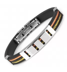 Браслет мужской из каучука и стали Everiot PL-XP-0109