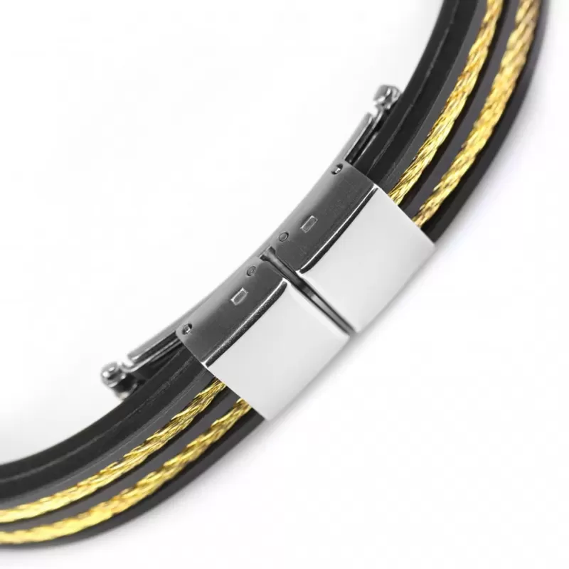 Браслет мужской из каучука и стали Everiot PL-XP-0109