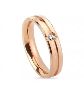 Женское кольцо из титана TATIC R-TM-3829R цвета розового золота с фианитом