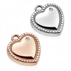 Кулон из стали TATIC SSPM-6258 в форме сердца с фианитом
