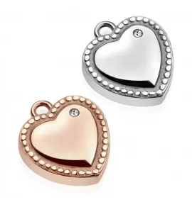 Кулон из стали TATIC SSPM-6258 в форме сердца с фианитом