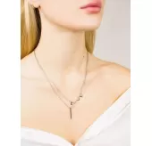 Стальное двухслойное колье TATIC SNP-1496 из цепочек с надписью Love