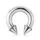Циркуляр (подкова) из стали с шипами с внешней резьбой PiercedFish HS02 для септума, трагуса, хеликса, брови, носа, губ, сосков, пупка, серьга хард для тоннелей, пирсинга смайл
