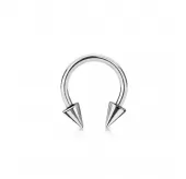 Циркуляр (подкова) из стали с шипами с внешней резьбой PiercedFish HS02 для септума, трагуса, хеликса, брови, носа, губ, сосков, пупка, серьга хард для тоннелей, пирсинга смайл