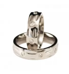 Серебристое титановое кольцо Lonti TI-065R с фианитами