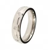 Серебристое титановое кольцо Lonti TI-065R с фианитами