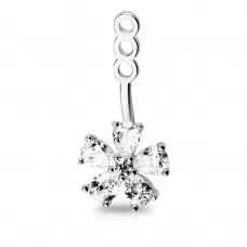 Подвеска джекет для серег-гвоздиков TATIC ED-015 с цветком и фианитами