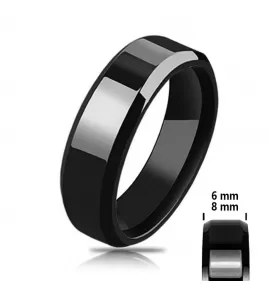 Черное кольцо TATIC RSS-4514 из нержавеющей стали, глянцевое