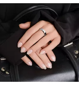 Кольцо из стали TATIC RSS-0011 с полированной поверхностью и фианитом по центру