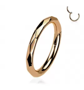 Пирсинг кольцо с кликером, из титана Pirslab RHT89, серьга для септума носа, хряща уха, хеликса, брови, губ, сосков, розовое золото