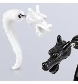 Серьга фейк-плаг PiercedFish TAFX06 в форме дракона (имитация пирсинга)