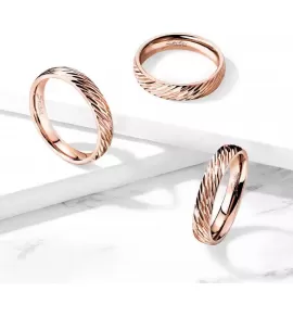 Стальное кольцо Spikes R-M7479R с диагональным узором