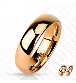 Кольцо Tisten из титан-вольфрама (тистена) R-TS-003 обручальное с IP-покрытием цвета розового золота