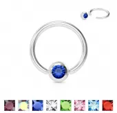 Серьга кольцо с шариком из стали PiercedFish RS03 для септума, хряща уха, носа, брови, губ, пупка, пирсинга смайл