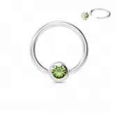 Серьга кольцо с шариком из стали PiercedFish RS03 для септума, хряща уха, носа, брови, губ, пупка, пирсинга смайл