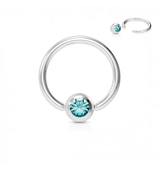 Серьга кольцо с шариком из стали PiercedFish RS03 для септума, хряща уха, носа, брови, губ, пупка, пирсинга смайл