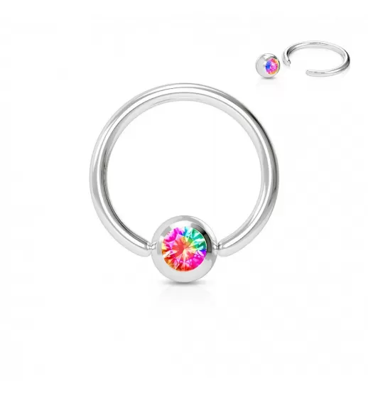 Серьга кольцо с шариком из стали PiercedFish RS03 для септума, хряща уха, носа, брови, губ, пупка, пирсинга смайл