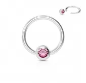 Серьга кольцо с шариком из стали PiercedFish RS03 для септума, хряща уха, носа, брови, губ, пупка, пирсинга смайл