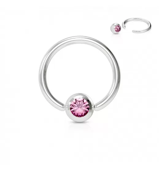 Серьга кольцо с шариком из стали PiercedFish RS03 для септума, хряща уха, носа, брови, губ, пупка, пирсинга смайл