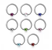 Серьга кольцо с шариком из стали PiercedFish RS03 для септума, хряща уха, носа, брови, губ, пупка, пирсинга смайл