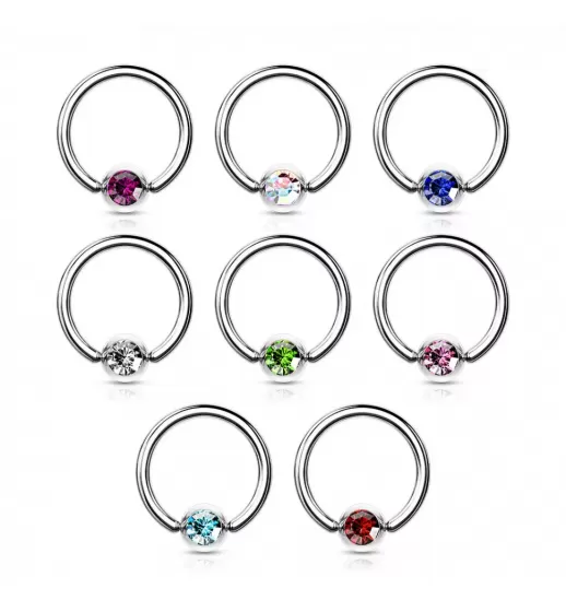 Серьга кольцо с шариком из стали PiercedFish RS03 для септума, хряща уха, носа, брови, губ, пупка, пирсинга смайл