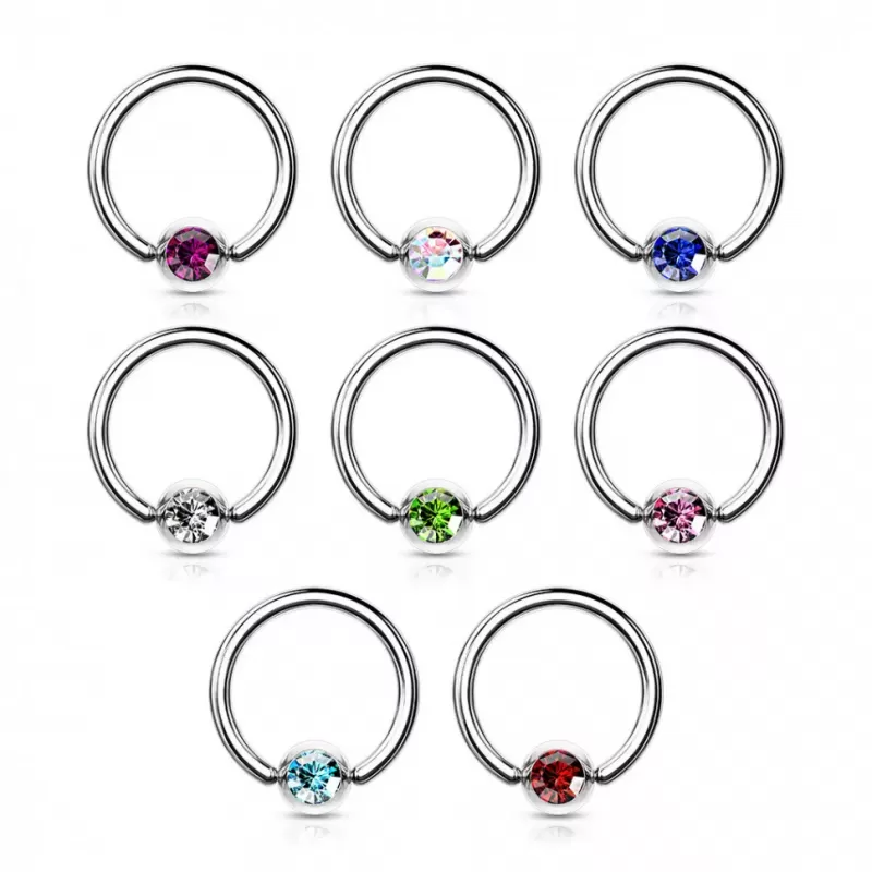 Серьга кольцо с шариком из стали PiercedFish RS03 для септума, хряща уха, носа, брови, губ, пупка, пирсинга смайл