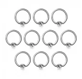 Серьга кольцо с шариком из стали PiercedFish RS03 для септума, хряща уха, носа, брови, губ, пупка, пирсинга смайл