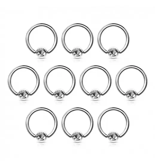 Серьга кольцо с шариком из стали PiercedFish RS03 для септума, хряща уха, носа, брови, губ, пупка, пирсинга смайл