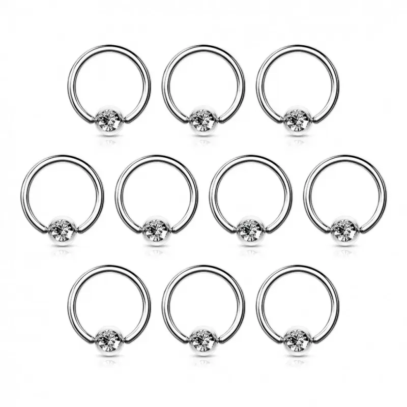 Серьга кольцо с шариком из стали PiercedFish RS03 для септума, хряща уха, носа, брови, губ, пупка, пирсинга смайл