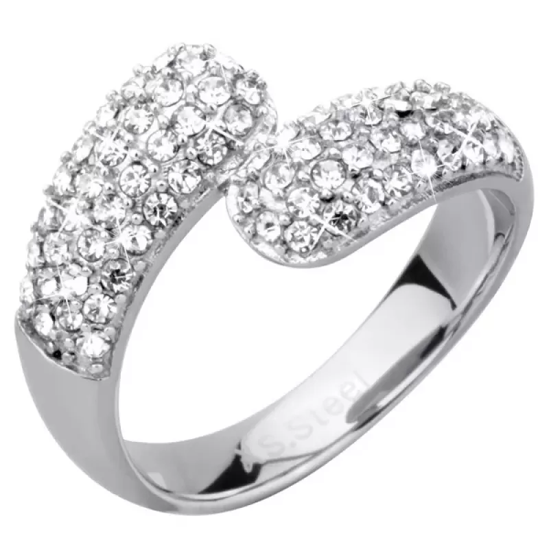 Кольцо из стали Everiot AAB-813RSS с кристаллами