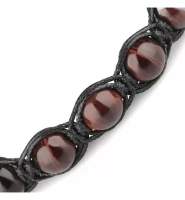 Браслет Everiot Select LNS-2260 Шамбала из камня бычий глаз с символом "ОМ"