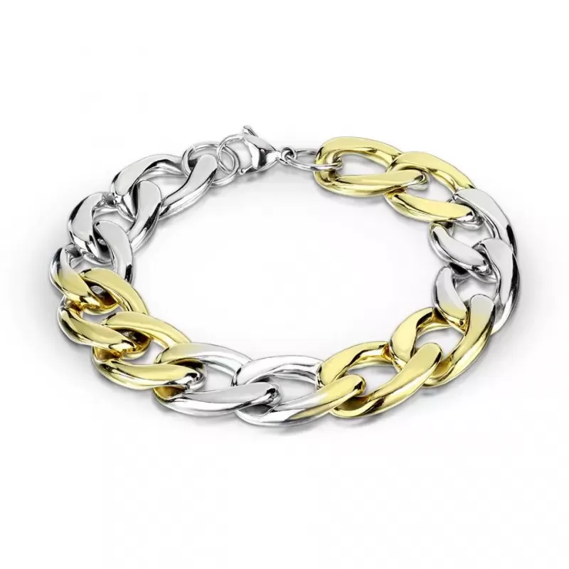 Мужской панцирный браслет-цепь Spikes SB24 из нержавеющей стали